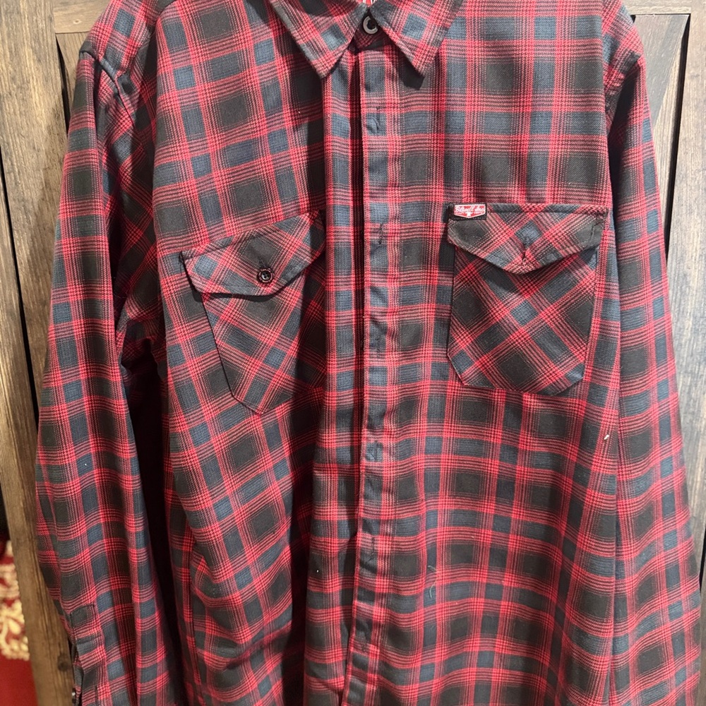 DIXXON Red and Black Casual Button Down Shirt